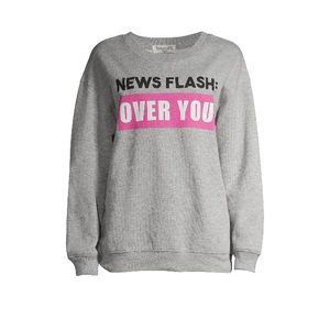 NWT Juniors News Flash Over You Graphic Sweatshirt